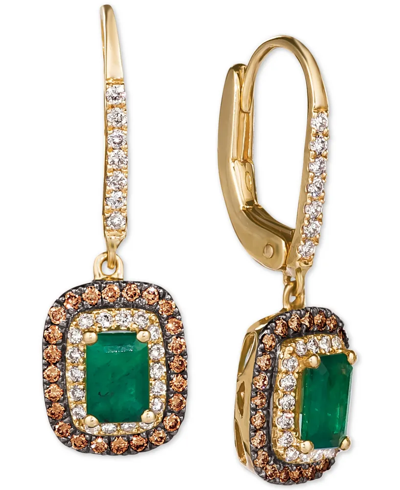 Le Vian Costa Smeralda Emerald (3/4 ct. t.w.) & Diamond (5/8 ct. t.w.) Drop Earrings in 14k Gold