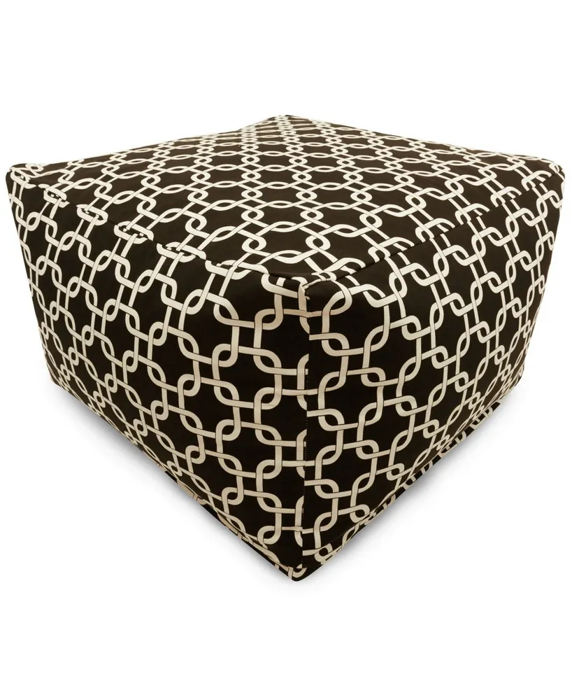 Majestic Home Goods Links Ottoman Square Pouf with Removable Cover 27" x 17