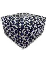 Majestic Home Goods Links Ottoman Square Pouf with Removable Cover 27" x 17