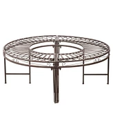 Design Toscano Gothic Roundabout Steel Garden Bench