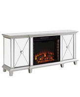 Southern Enterprises Lita Mirrored Electric Fireplace