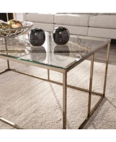 Southern Enterprises Imogen Contemporary Glass Top Cocktail Table