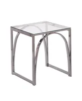 Southern Enterprises Arabelle Square Glass Top End Table