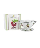 Golden Rabbit Cherry Enamelware 2-Piece Giftboxed Colander