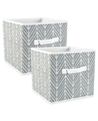 Design Imports Non-woven Polyester Cube Herringbone Square Set of