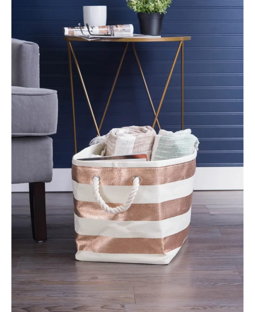 Design Imports Paper Basket Stripe Rectangle Large