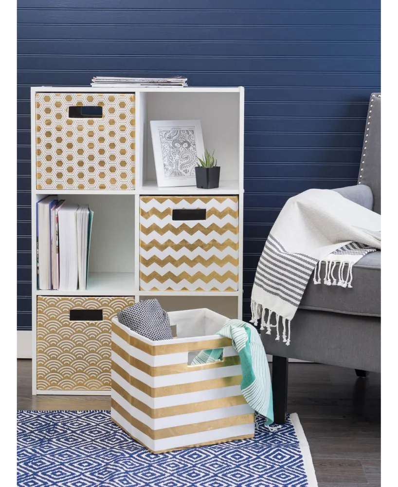 Design Imports Polyester Cube Honeycomb Square
