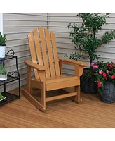 Natural Fir Wood Outdoor Adirondack Rocking Chair with Cedar Finish