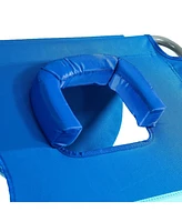 Ostrich Ladies Comfort Lounger, Beach Camping Pool Tanning Chair, Ocean Blue