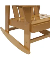 Natural Fir Wood Outdoor Adirondack Rocking Chair with Cedar Finish