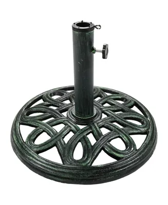 Cast Iron Patio Umbrella Base Stand - 17-Inch Diameter