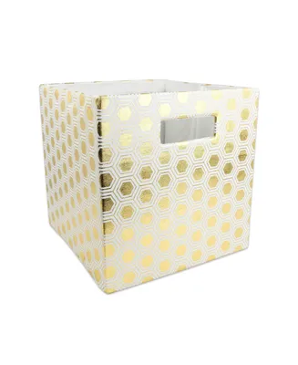 Design Imports Honeycomb Print Polyester Storage Bin