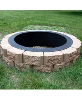 Sunnydaze Decor Steel Above-/In-Ground Fire Pit Ring Insert - 33-Inch Outer Diameter (27-Inch Inner Diameter)