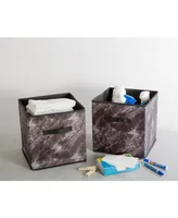 Design Imports Polyester Laundry Cube Marble Square Set of 4