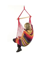 Double Cushion Hanging Rope Hammock Chair Swing for Backyard and Patio - 265 lb Weight Capacity - Sunset