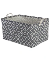 Design Imports Polyethylene Coated Cotton Polyester Laundry Bin Lattice Rectangle Large Set of 2