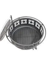 Sunnydaze Decor 30-Inch Steel All Star Fire Pit Bowl - Black - Includes Bbq Cooking Grate and Spark Screen