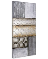 Empire Art Direct Stacked 1 Textured Metallic Hand Painted Wall Art by Martin Edwards, 30" x 60" x 2"
