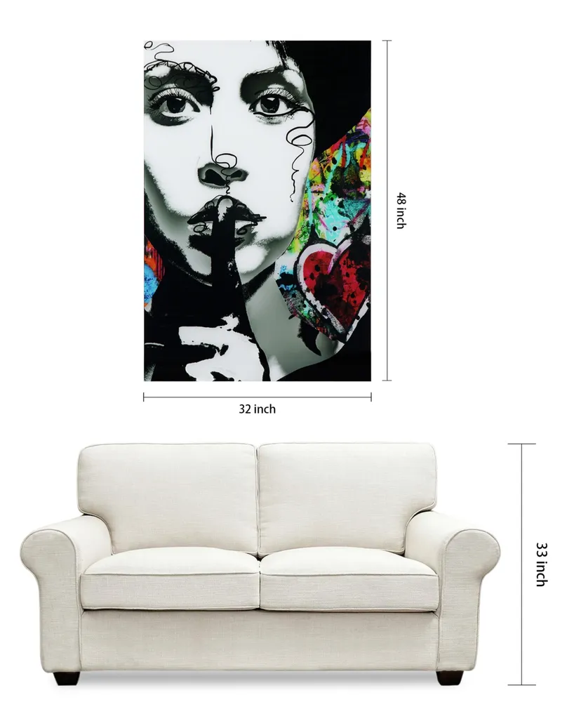 Empire Art Direct Secrets Frameless Free Floating Tempered Glass Panel Graphic Wall Art, 48" x 32" x 0.2"