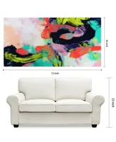 Empire Art Direct Colorful Frameless Free Floating Tempered Art Glass Abstract Wall Art by Ead Art Coop, 36" x 72" x 0.2"