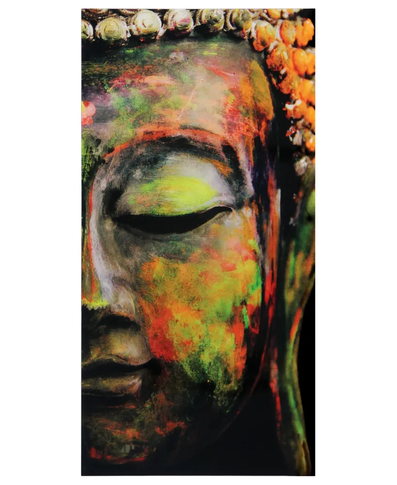 Empire Art Direct Buddha Frameless Free Floating Tempered Art Glass Wall Art by Ead Art Coop, 72" x 36" x 0.2"