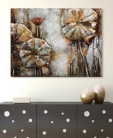 Empire Art Direct Water Lilly Pads 1 Mixed Media Iron Hand Painted Dimensional Wall Art, 36" x 48" x 2.4"