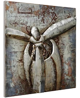 Empire Art Direct Retro Airplane 1 Mixed Media Iron Hand Painted Dimensional Wall Art, 32" x 32" x 3"