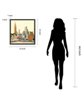 Empire Art Direct New York Skyline Abc Dimensional Collage Framed Graphic Art Under Glass Wall Art, 25" x 25" x 1.4"