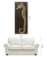 Empire Art Direct Seahorse A B Arte de Legno Digital Print on Solid Wood Wall Art, 60" x 24" x 1.5"