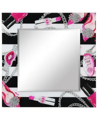 Empire Art Direct Essentials Square Beveled Wall Mirror on Free Floating Reverse Printed Tempered Art Glass, 36" x 36" x 0.4"