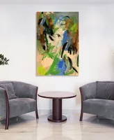 Empire Art Direct Linen Blues I Frameless Free Floating Tempered Art Glass Abstract Wall Art by Ead Art Coop