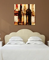 Empire Art Direct Smokey Wine 3Frameless Free Floating Tempered Art Glass Wine Bottle Wall Art by Ead Art Coop, 38" x 38" x 0.2"