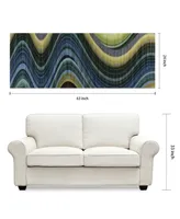 Empire Art Direct Rumba Abstract 2 Frameless Free Floating Tempered Glass Panel Graphic Abstract Wall Art, 63" x 24" x 0.2"