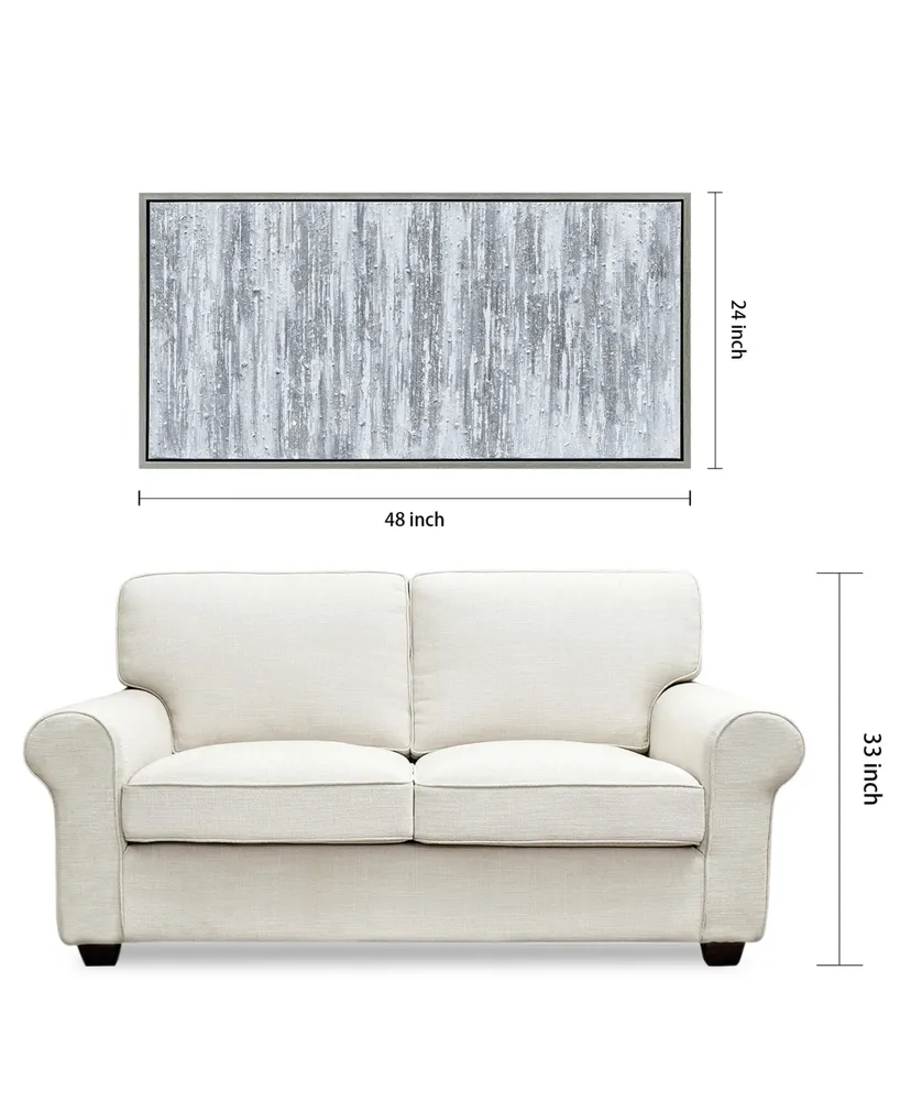 Empire Art Direct Silver Frequency Textured Metallic Hand Painted Wall Art by Martin Edwards, 24" x 48" x 1.5"