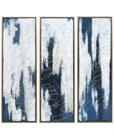 Empire Art Direct Blue Shadows Textured Metallic Hand Painted Wall Art Set by Martin Edwards, 60" x 20" x 1.5"