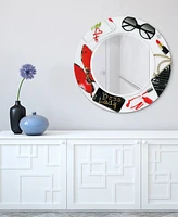 Empire Art Direct Boss Lady Round Beveled Wall Mirror on Free Floating Reverse Printed Tempered Art Glass, 36" x 36" x 0.4"