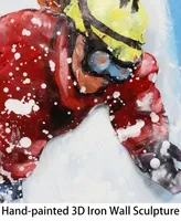 Empire Art Direct Skiing Mixed Media Iron Hand Painted Dimensional Wall Art, 48" x 32" x 2.6"