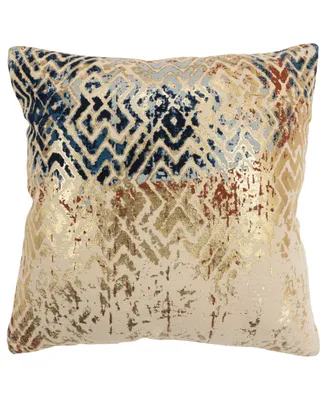 Rizzy Home Geometric Polyester Filled Decorative Pillow, 20" x 20" - Gold