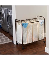 Household Essentials Rolling 4 Bag Laundry Sorter