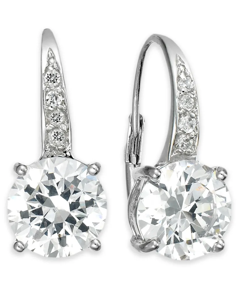 Giani Bernini Cubic Zirconia Leverback Earrings Sterling Silver, 18k Gold Over Silver or Rose Created for M