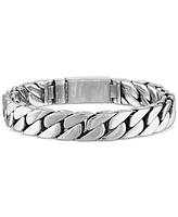 Esquire Men's Jewelry Curb Link Chain Bracelet Gold-Tone Ion-Plated Stainless Steel, Created for Macy's (Also Steel)