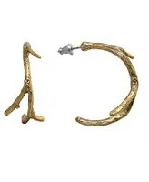 T.r.u. by 1928 Matte 14 K Gold Dipped Small Tree Branch Hoop Earring