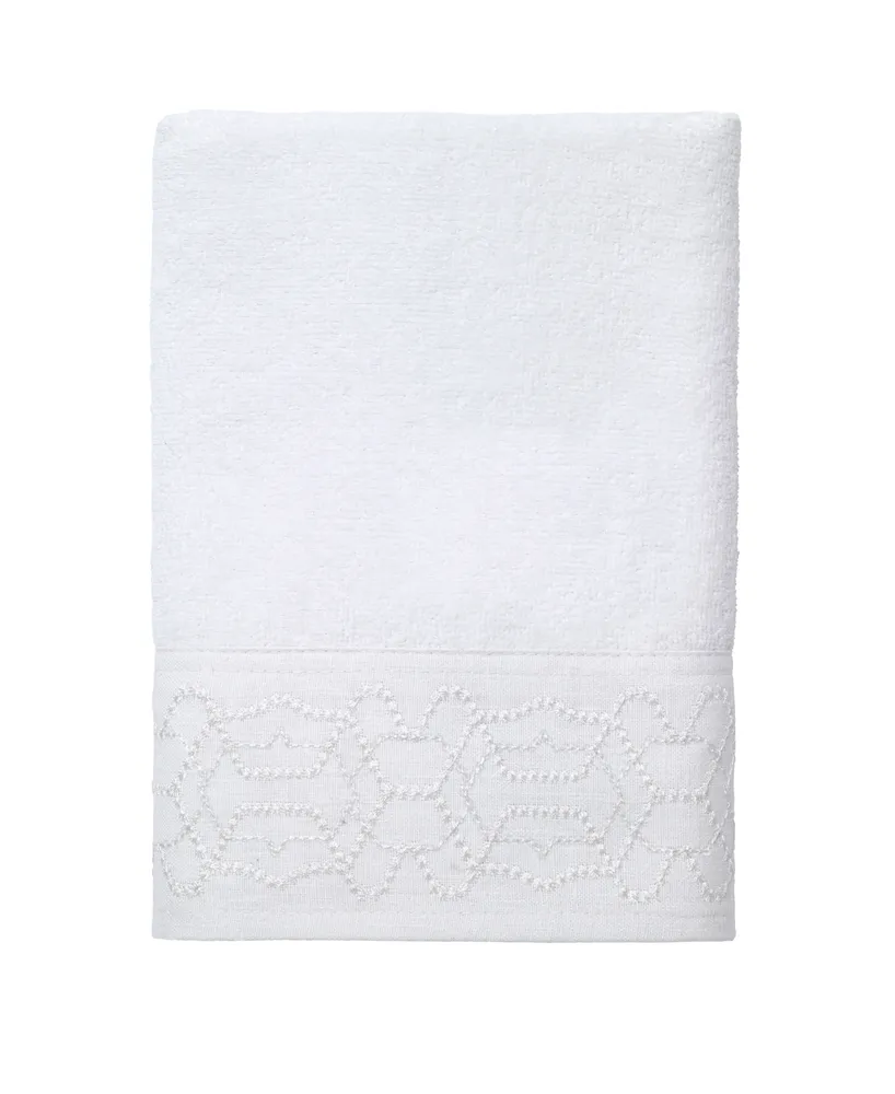 Avanti Serafina Geometric Embroidered Cotton Hand Towel, 16" x 30"