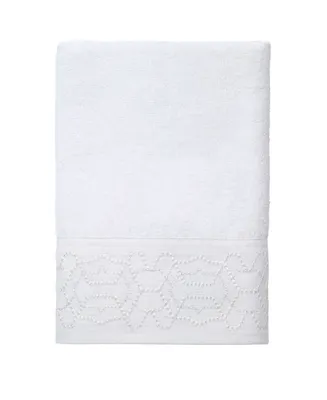 Avanti Serafina Geometric Embroidered Cotton Hand Towel, 16" x 30"