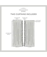 Exclusive Home Curtains Jacinta Flippable Side Ruffle Sheer Rod Pocket Curtain Panel Pair, 54" x 96", Set of 2