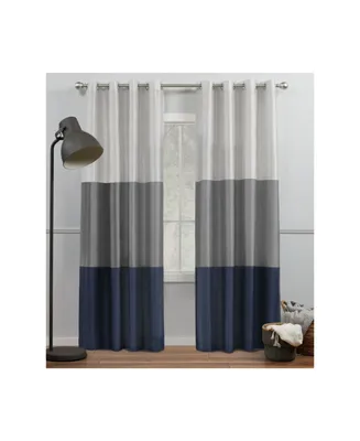 Exclusive Home Curtains Chateau Striped Grommet Top Curtain Panel Pair, 54" x 96"