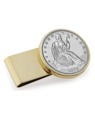 Men's American Coin Treasures Silver Seated Liberty Half Dollar Stainless Steel Coin Money Clip