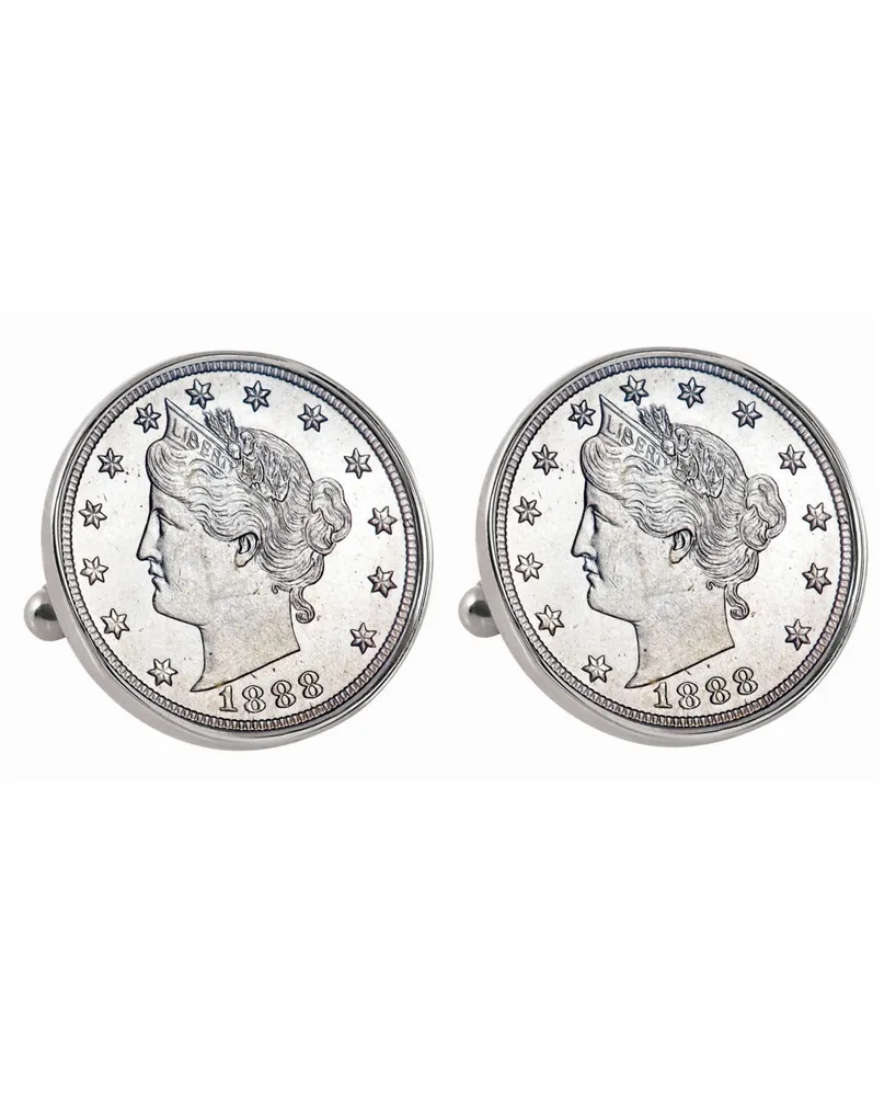 American Coin Treasures 1800's Liberty Nickel Bezel Coin Cuff Links