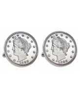 American Coin Treasures 1800's Liberty Nickel Bezel Coin Cuff Links