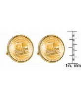 American Coin Treasures Gold-Layered 2004 Keelboat Nickel Bezel Coin Cuff Links